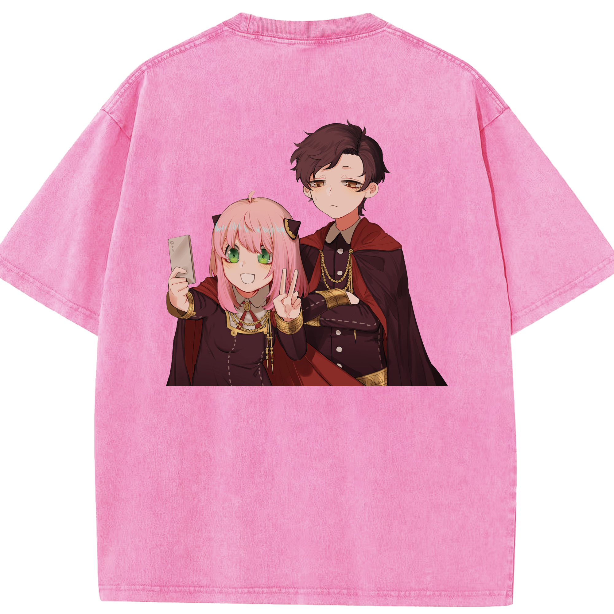 （画像用） SPY×FAMILY间谍家家酒 綿100% ヴィンテージ風 半袖Tシャツ（背面プリント）